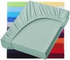 NatureMark Spannbettlaken Jersey Basic Spannbetttuch, 100% Baumwolle, Gummizug: rundum, (1 Stück), in vielen Größen und Farben, bis 40cm Steghöhe, 200x220cm, Jade Bild 5