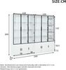 Merax 200cm Vitrinenschrank(2-Set), Standvitrine mit 6 Schranktüren, Hochschrank, Glasvitrine mit LED, Wohnzimmerschrank 120 cm breit, Multifunktionsschrank, Großer Schrank, Weiß Bild 4