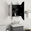 vidaXL Badezimmerschrank mit Rundem Spiegel & LED Schwarz 54x54x17,5cm 345588 Bild 4