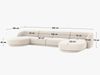 Micadoni Panorama-Sofa Miley 5-Sitzer Boucle Baloo Beige Bild 2