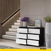 Furnica Kommode GABRIEL 6 Schubladen - Anthrazit Grau H70cm B100cm T33cm Bild 3