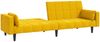 vidaXL Schlafsofa 2-Sitzer mit 2 Kissen Gelb Samt 375851 Bild 4
