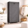 belviona Stauraumschrank, stabil & pflegeleicht, ideal für kleine Räume, grau 160 x 60 x 30 cm Stoffkleiderschrank, mobil mit 10 Böden Bild 2