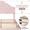 HAUSS SPOLE Polsterbett 140x200 mit Lattenrost und höhenverstellbares Kopfteil, Samt, Rosa Bild 4