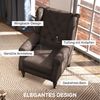 HOMCOM Sessel Einzelsessel, Akzentsessel mit Tufting Holzfüße (Ohrensessel, 1-St, Relaxsessel), für Wohnzimmer, Braun Bild 3