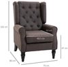 HOMCOM Sessel Einzelsessel, Akzentsessel mit Tufting Holzfüße (Ohrensessel, 1-St, Relaxsessel), für Wohnzimmer, Braun Bild 2