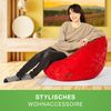 Green Bean® Plüsch Sitzsack 45x45x60cm - Indoor Sitzkissen mit 120L EPS Perlen Füllung Kuschelig Waschbar - Rot Bild 5