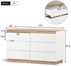 Celya Sideboard Kommode mit 6 Schubladen 110 x 40 x 67,3 cm, fü¼r Wohnzimmer und Schlafzimmer E1-Spanplatte WeiB Bild 1