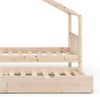 Hausbett Design Naturholz 90x200 cm mit Gästebett Vitalispa Bild 5