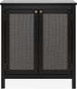 Finori Cordoba 01A Kommode, schwarz / Geflecht Nobel | Kommode für Wohnzimmer | Maß: B x H x T ca. 80 x 90 x 40 cm | Kommode mit 2 Rahmentüren und 1 Einlegeboden Bild 5
