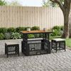 vidaXL Garten Essgruppe mit Kissen 4 pcs Schwarz und Creme Poly-Rattan 42026753 Bild 3