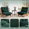 LVHOM Relaxsessel mit liegefunktion, Loungesessel mit Lendenkissen und ausziehbarer Fußstütze, Massivholzgestell, verstellbarer Rückenlehne, ohne Armlehnen, Grün Bild 4