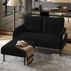2-Sitzer Sofa B 120 x T 75 x H 79 cm aus Cord in Schwarz Bild 3