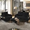 2-Sitzer Sofa B 120 x T 75 x H 79 cm aus Cord in Schwarz Bild 4