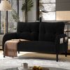 2-Sitzer Sofa B 120 x T 75 x H 79 cm aus Cord in Schwarz Bild 2
