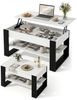 TREND WERK Couchtisch Lift-Couchtisch höhenverstellbar Sofatisch 92×54 cm mit Stauraum, verstecktem Fach Wohnzimmertisch Holz modern Bild 2