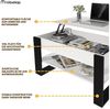 TREND WERK Couchtisch Lift-Couchtisch höhenverstellbar Sofatisch 92×54 cm mit Stauraum, verstecktem Fach Wohnzimmertisch Holz modern Bild 4