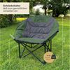 Skandika Campingstuhl Moonchair Sirkka Gartenstuhl, Faltsessel bis 150 kg, klappbar, faltbar (stabiles Rahmensystem, praktische Seitentasche), gepolstert, Tragegriff, Kühlfach, Anti-Rutsch-Füße, Mondsessel Camping Bild 2