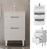 Waschbeckenunterschrank Clayton Weiß 2 Teile, mit Waschbecken und 2 Schubladen Vicco Bild 2