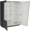 Dmora Anzeigefenster Ask, Sideboard mit Glastür, Mehrzweck-Wohnzimmermöbel mit LED-Licht, 100 % Made in Italy, 120 x 43 x 146 cm, Schiefer, Bild 4