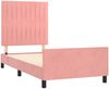 Einzelbettgestell Design für Erwachsene mit Kopfteil Rosa 90x190 cm Samt d3218e Bild 4