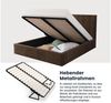 FDM Polsterbett Stauraumbett KAJA Bettgestell 90x200, 140x200 & weitere Größen (verfügbar 90x200 120x200 140x200 160x200 180x200cm, Bettrahmen, Bett, mit großen gepolsterten Kopfteil, mit Bettkasten zum aufklappen), Hebbarer Metallrahmen, Bettkasten, o... Bild 3