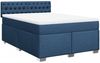 vidaXL Boxspringbett mit Matratze, Holzwerkstoff blau, 140x200 cm Bild 3