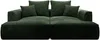 Vente-unique - PINETA Sofa Samt Grün - B 180 cm x H 67 cm x L 230 cm Bild 2