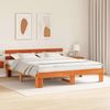vidaXL Bettrahmen Wachsbraun 200 x 200 cm Massives Kiefernholz 872430 Bild 3