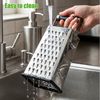 BlingBin Vierkantreibe 4-Seitige Gemüsehobel Edelstahl, Küchenreibe, Reibe für Gemüse, Edelstahl, (1er Set, 1-St, 10,8*8,3*24,5cm), Kartoffelreibe, Grater Kitchen mit Griff für Obst, Gemüse, Käse Bild 4