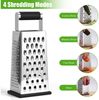 BlingBin Vierkantreibe 4-Seitige Gemüsehobel Edelstahl, Küchenreibe, Reibe für Gemüse, Edelstahl, (1er Set, 1-St, 10,8*8,3*24,5cm), Kartoffelreibe, Grater Kitchen mit Griff für Obst, Gemüse, Käse Bild 2