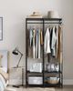 SONGMICS Kleiderschrank offen, Kleiderständer, Garderobenständer, Garderobe mit Kleiderstange, Ablagen, abnehmbare Haken, 40 x 141 x 180 cm, ebenholzschwarz RGRDE005B56 Bild 5