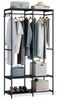 SONGMICS Kleiderschrank offen, Kleiderständer, Garderobenständer, Garderobe mit Kleiderstange, Ablagen, abnehmbare Haken, 40 x 141 x 180 cm, ebenholzschwarz RGRDE005B56 Bild 4