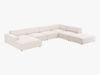 Micadoni Panorama-Ecksofa Jodie 7-Sitzer Rechts Strukturierter Stoff Megan Helles Beige Bild 2