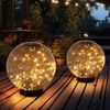 LED Solarlampe, Kugel-Form, Lichterkette, H 36 cm Bild 5