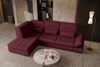 Samtstoff Ecksofa Ares L Form - Samtstoff - bordeaux - Links Bild 4