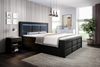 Aspen Boxspringbett mit Schubladen, LED-Beleuchtung, Kunstleder, 180 x 200 cm, Matratze H3/H4, Schwarz Bild 2