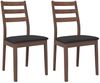 vidaXL Esszimmerstühle mit Kissen 2 Stk. Braun Massivholz Gummibaum 4102516 Bild 2