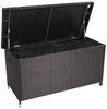 DM-Handel Kissenbox Poly Rattan Kissenbox 121 x 56 x 60 cm Aufbewahrungsbox (mit Räder, Gartenbox Gartentruhe Grau, Braun, Beige Neu), Leichte Handhabung, Platzsparend Bild 5