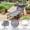 COSTWAY Gartenliege, 3 in 1 Klappbett mit Auflage, Kopfstütze, verstellbar Bild 2