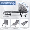 COSTWAY Gartenliege, 3 in 1 Klappbett mit Auflage, Kopfstütze, verstellbar Bild 3