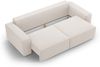 Micadoni Schlafsofa Jodie 3-Sitzer Strukturierter Stoff Helles Beige Bild 4