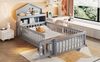 Hausbett Mit Kreidetafel Und Stauraum 90x200 Massivholz Kiefer Sicherheitsbett Mit Tür 120kg Tragkraft Kinderzimmer Montessori Spielbett Kreativ Bild 2
