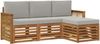 vidaXL Outdoor-Sofagarnitur mit Kissen 4 pcs Natürlich und Hellgrau 3384207 Bild 2