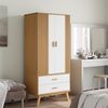 vidaXL Kleiderschrank OLDEN Weiß Braun 76,5x53x172cm Massivholz Kiefer 358596 Bild 3