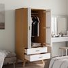 vidaXL Kleiderschrank OLDEN Weiß Braun 76,5x53x172cm Massivholz Kiefer 358596 Bild 4