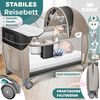 KIDIZ® Babybett Reisebett Kinderreisebett Faltbar mit Matratze 120x60, Seiteneingang, Wickelauflage, Mosktionetz, Spielbogen & Tragetasche Baby Beistellbett Kinderbett ab Geburt bis 15 kg Schwarz / Beige Bild 4