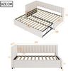 Merax Multifunktionales L-förmiges Schlafsofa mit Ausziehbett 90/180*200cm, Polsterbett in Samtstoff, platzsparendes Design für Kinderbett, Gästebett, Beige Bild 4