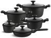 Edenberg Topf-Set 10 tlg Schwarzes Topfset, Matt, Pfanne, Kasserollen, Glasdeckel, Aluminium, Keramik (10 tlg, 10-tlg, Zeitloses Design des Topfsets. Eine ideale Geschenkidee) Bild 4