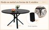 Esstisch 100x140x75,5 cm Marmoroptik Schwarz, MDF & Metall, ausziehbar mit X-Fußgestell Bild 5
